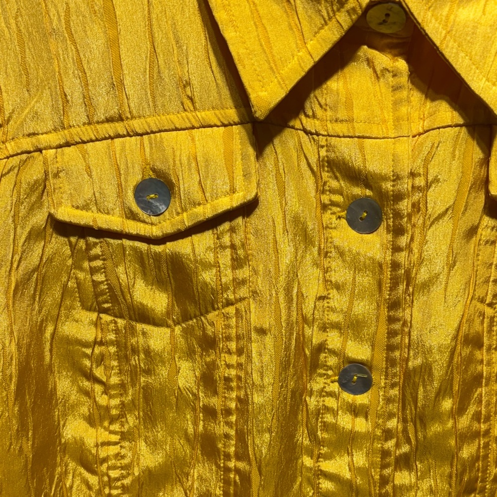 Ruby Rd. Textured Yellow Jean Jacket - image 3